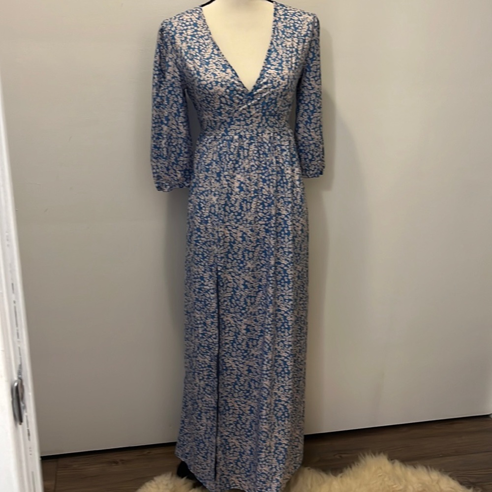 Blue and white dress